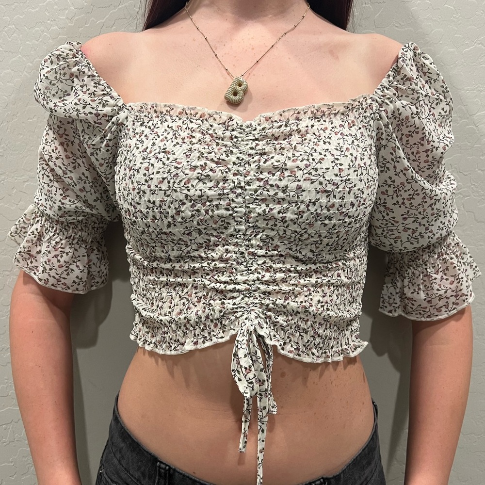 Blush J Floral Off-Shoulder Blouse